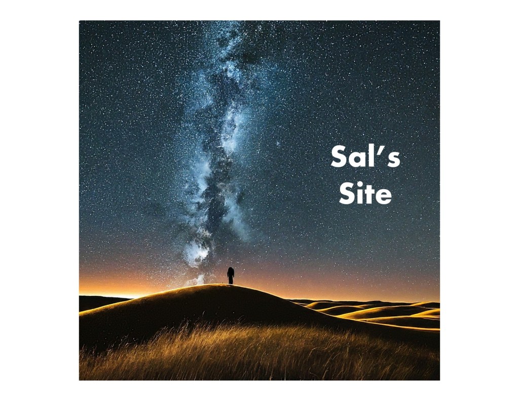 Illustration of a man on a hill on a starry night